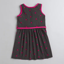 Load image into Gallery viewer, CrayonFlakes Soft and comfortable Polka Printed with Belt Dress / Frock
