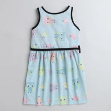 Load image into Gallery viewer, CrayonFlakes Soft and comfortable Owl Printed with Belt Dress / Frock