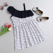 Load image into Gallery viewer, CrayonFlakes Soft and comfortable Floral Printed Front Frill Strap Dress / Frock