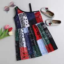 Load image into Gallery viewer, CrayonFlakes Soft and comfortable Abstract Printed Single Strap Dress / Frock