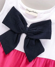 Load image into Gallery viewer, CrayonFlakes Soft and comfortable Solid Two Tiered Bow Dress / Frock
