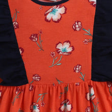 Load image into Gallery viewer, CrayonFlakes Soft and comfortable Floral Printed Front Frill Dress / Frock