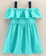 Load image into Gallery viewer, CrayonFlakes Soft and comfortable Polka Strap and Frill Dress / Frock
