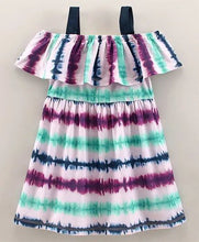 Load image into Gallery viewer, CrayonFlakes Soft and comfortable Striped Strap and Frill Dress / Frock