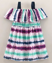 Load image into Gallery viewer, CrayonFlakes Soft and comfortable Striped Strap and Frill Dress / Frock