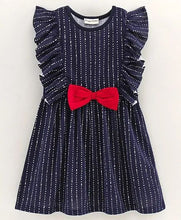 Load image into Gallery viewer, CrayonFlakes Soft and comfortable Striped Double Frill Dress / Frock
