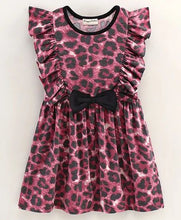 Load image into Gallery viewer, CrayonFlakes Soft and comfortable Animal Print Double Frill Dress / Frock