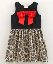 Load image into Gallery viewer, CrayonFlakes Soft and comfortable Animal Print with Bow Dress / Frock