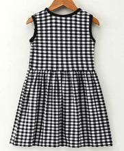 Load image into Gallery viewer, CrayonFlakes Soft and comfortable Front Frill with Bow Checkered Dress / Frock