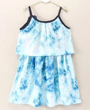 Load image into Gallery viewer, CrayonFlakes Soft and comfortable Tie and Dye Layered Dress / Frock - Blue

