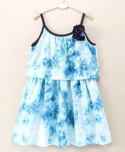 Load image into Gallery viewer, CrayonFlakes Soft and comfortable Tie and Dye Layered Dress / Frock - Blue