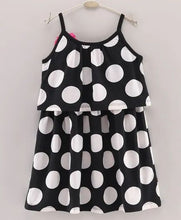 Load image into Gallery viewer, CrayonFlakes Soft and comfortable Polka Printed Layered Dress / Frock - Black