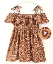 Load image into Gallery viewer, CrayonFlakes Soft and comfortable Animal Print Open Strap Frill Dress / Frock
