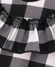 Load image into Gallery viewer, Checkered Neck Frill Full Sleeves Dress