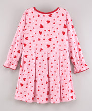 Load image into Gallery viewer, Hearts Vee Frill Full Sleeves Dress
