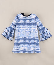 Load image into Gallery viewer, Tie and Dye Sleeves Double Frill Dress