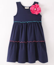 Load image into Gallery viewer, Double layered Frilled Dress - Navy