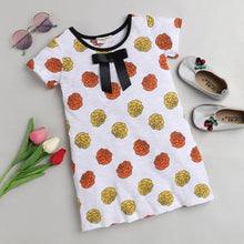Load image into Gallery viewer, CrayonFlakes Soft and comfortable Flowers Printed Dress / Frock - Offwhite