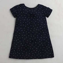 Load image into Gallery viewer, CrayonFlakes Soft and comfortable Polka Printed Dress / Frock - Navy