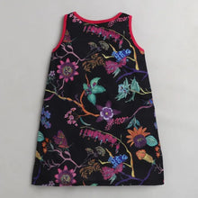 Load image into Gallery viewer, CrayonFlakes Soft and comfortable Floral Printed Dress / Frock - Black
