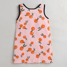 Load image into Gallery viewer, CrayonFlakes Soft and comfortable Oranges Printed Dress / Frock - Pink