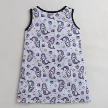 Load image into Gallery viewer, CrayonFlakes Soft and comfortable Mermaid Printed Dress / Frock - Grey