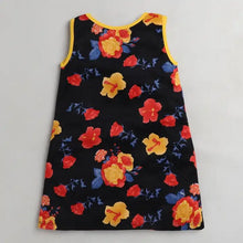 Load image into Gallery viewer, CrayonFlakes Soft and comfortable Floral Printed Dress / Frock - Black