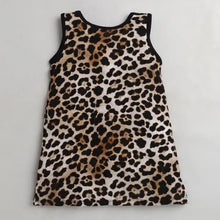 Load image into Gallery viewer, CrayonFlakes Soft and comfortable Leopard Printed Dress / Frock - Brown