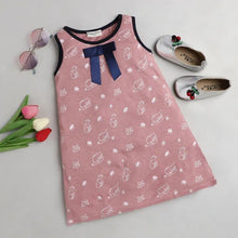 Load image into Gallery viewer, CrayonFlakes Soft and comfortable Kitty Printed Dress / Frock - Pink