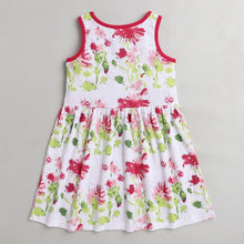 Load image into Gallery viewer, CrayonFlakes Soft and comfortable Floral Printed Dress / Frock - Offwhite