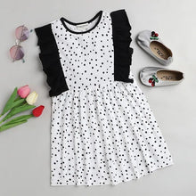 Load image into Gallery viewer, CrayonFlakes Soft and comfortable Polka with Frill Printed Dress / Frock