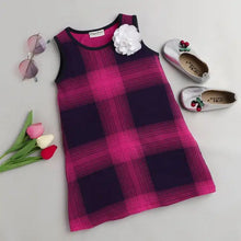 Load image into Gallery viewer, CrayonFlakes Soft and comfortable Checkered Printed Dress / Frock