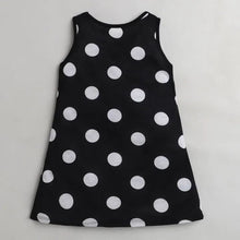 Load image into Gallery viewer, CrayonFlakes Soft and comfortable Polka Printed Dress / Frock - Black
