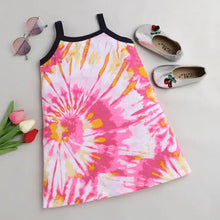 Load image into Gallery viewer, CrayonFlakes Soft and comfortable Tie and Dye Closed Strap Dress / Frock