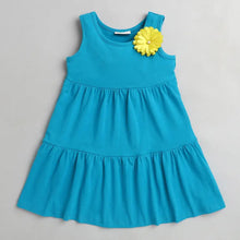 Load image into Gallery viewer, CrayonFlakes Soft and comfortable Plain Two Tiered Dress / Frock - Blue
