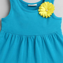 Load image into Gallery viewer, CrayonFlakes Soft and comfortable Plain Two Tiered Dress / Frock - Blue