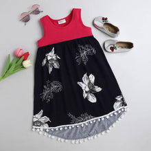 Load image into Gallery viewer, CrayonFlakes Soft and comfortable Floral Printed High Low Lace Dress / Frock