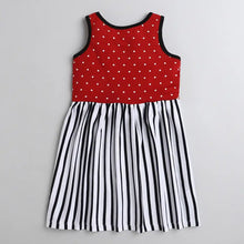 Load image into Gallery viewer, CrayonFlakes Soft and comfortable Polka with Stripes Printed Dress / Frock