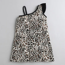 Load image into Gallery viewer, CrayonFlakes Soft and comfortable Animal Print Front Frill Single Strap Dress / Frock