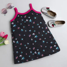 Load image into Gallery viewer, CrayonFlakes Soft and comfortable Stars Printed Closed Strap Dress / Frock