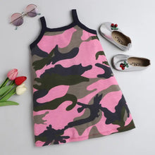 Load image into Gallery viewer, CrayonFlakes Soft and comfortable Camouflage Printed Closed Strap Dress / Frock