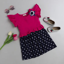 Load image into Gallery viewer, CrayonFlakes Soft and comfortable Polka Printed with Frill Dress / Frock