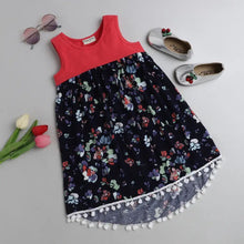 Load image into Gallery viewer, CrayonFlakes Soft and comfortable Floral High Low Sleeveless Dress / Frock