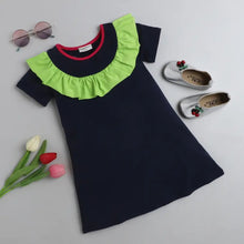 Load image into Gallery viewer, CrayonFlakes Soft and comfortable Solid with Yoke Frill Dress / Frock