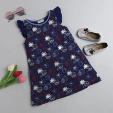 Load image into Gallery viewer, CrayonFlakes Soft and comfortable Stars Sleeves Frill Dress / Frock
