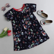 Load image into Gallery viewer, CrayonFlakes Soft and comfortable Floral Half Sleeves Yoke Dress / Frock