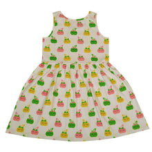 Load image into Gallery viewer, CrayonFlakes Soft and comfortable CrayonFlakes Kids Wear for Girls Cotton Sleeveless Frock Smiley Apple Dress / Frock