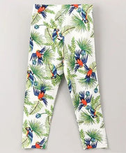 Load image into Gallery viewer, CrayonFlakes Soft and comfortable Forest with Birds Leggings - Offwhite