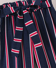 Load image into Gallery viewer, Striped Belt Palazzo - Navy