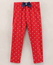 Load image into Gallery viewer, Polka Dots with Bow Leggings - Red